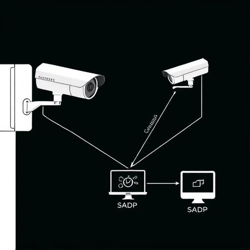 Diagram of a security camera network managed by SADP.